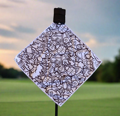 Patterned Reality Back Pocket Golf Greens Towel